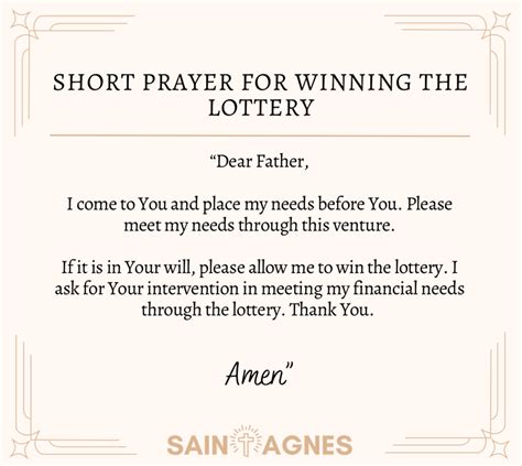 prayer for raffle draw|7 Effective Prayers for Winning The Lottery (With Images).